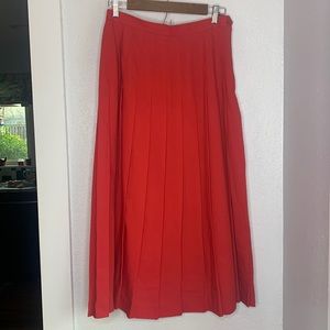 Vintage Easy Pieces red pleated skirt side zip closure 80s